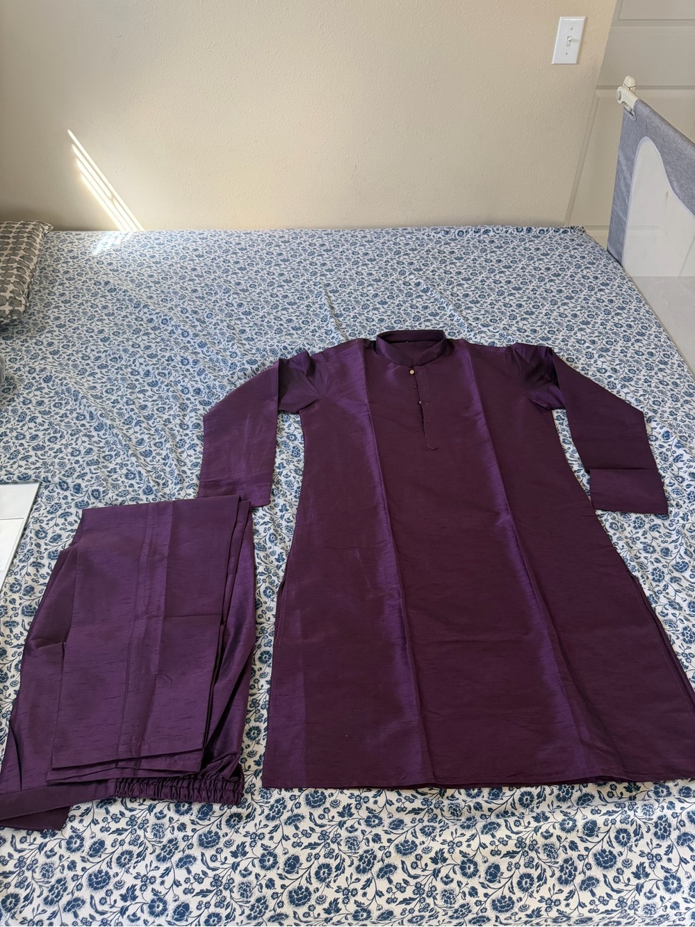 Purple Pajama Set - Long Sleeve Top and Pants set for men